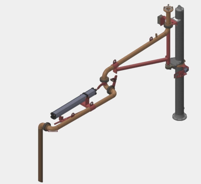 Ramię nalewcze umożliwiające odgórne napełnianie więcej niż 1 komory