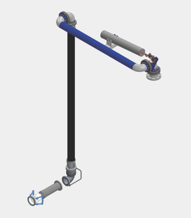 Odgórne ramię UNO umożliwiające dolny nalew LA210