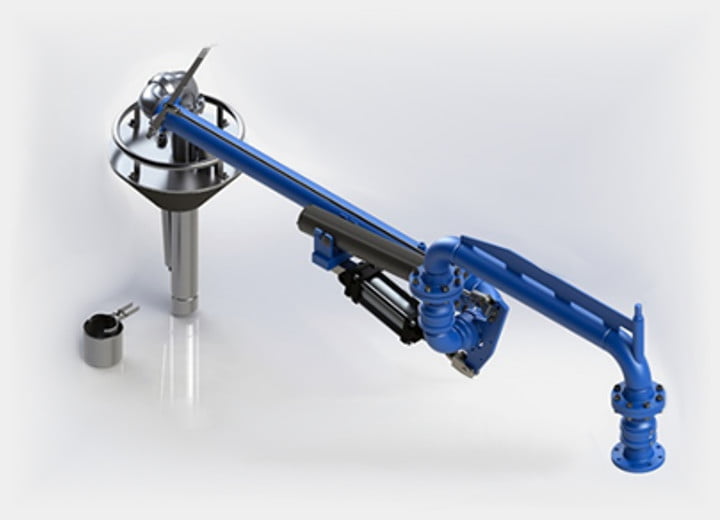 Ramię nalewcze z uszczelnieniem na stożku